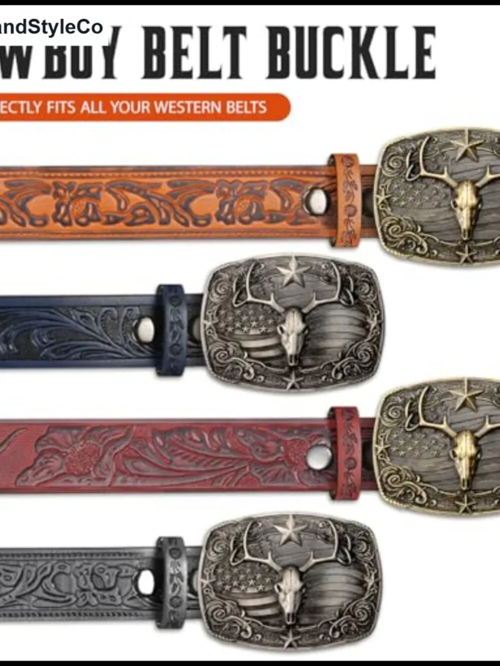 Deer Western Cowboy Belt Buckle Zinc Alloy Men Women Boys Accessory
